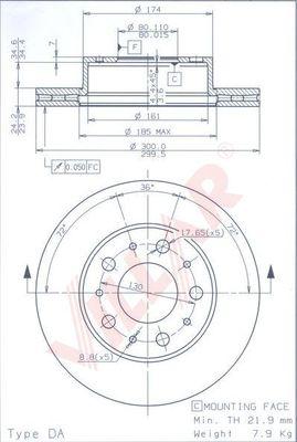 Villar 628.1913 - Гальмівний диск autozip.com.ua