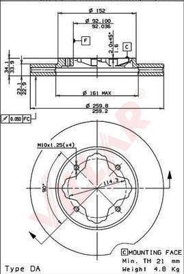 Villar 628.1492 - Гальмівний диск autozip.com.ua