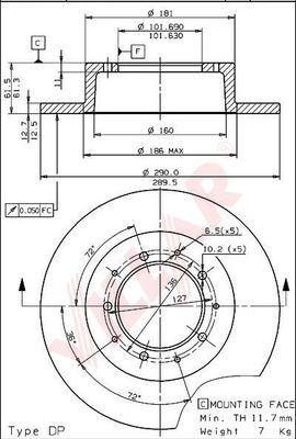 Villar 628.1446 - Гальмівний диск autozip.com.ua