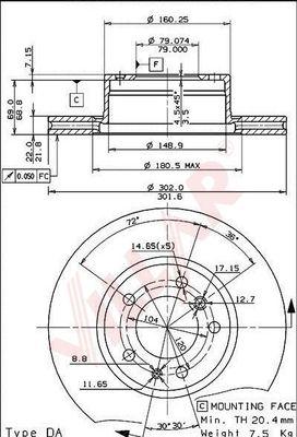 Villar 628.1460 - Гальмівний диск autozip.com.ua