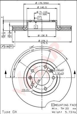 Villar 628.1409 - Гальмівний диск autozip.com.ua