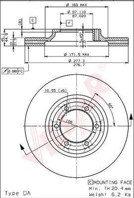 Villar 628.1406 - Гальмівний диск autozip.com.ua