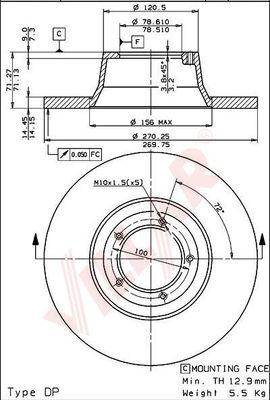 Villar 628.1546 - Гальмівний диск autozip.com.ua