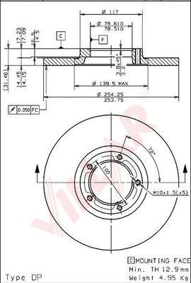 Villar 628.1539 - Гальмівний диск autozip.com.ua