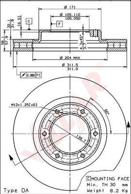 Villar 628.1606 - Гальмівний диск autozip.com.ua