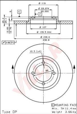 Villar 628.1624 - Гальмівний диск autozip.com.ua