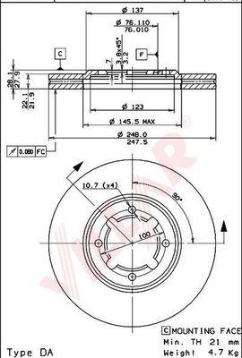 Villar 628.1678 - Гальмівний диск autozip.com.ua