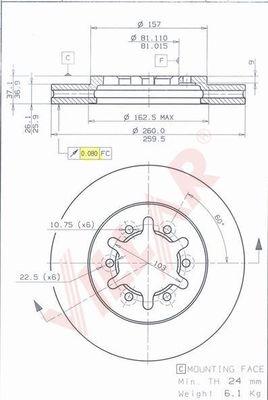 Villar 628.1019 - Гальмівний диск autozip.com.ua