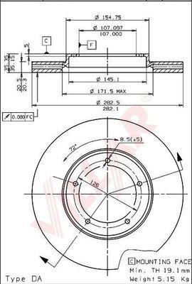 Villar 628.1154 - Гальмівний диск autozip.com.ua