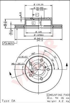 Villar 628.1108 - Гальмівний диск autozip.com.ua