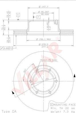 Villar 628.1117 - Гальмівний диск autozip.com.ua