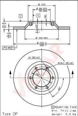 BENDIX 561758B - Гальмівний диск autozip.com.ua