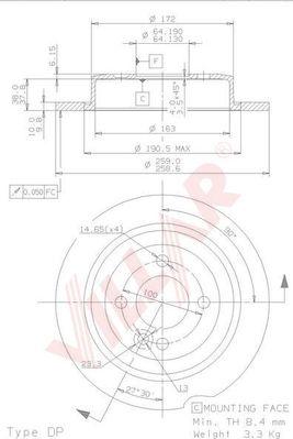 Villar 628.1862 - Гальмівний диск autozip.com.ua