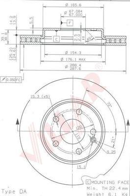 Villar 628.1867 - Гальмівний диск autozip.com.ua