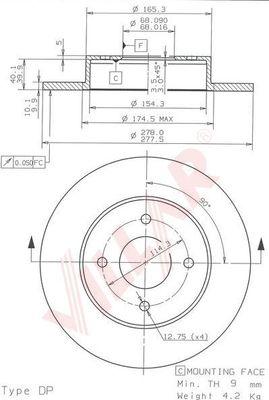 Villar 628.1888 - Гальмівний диск autozip.com.ua