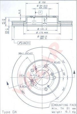 Villar 628.1882 - Гальмівний диск autozip.com.ua