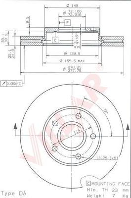 Villar 628.1832 - Гальмівний диск autozip.com.ua