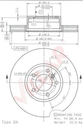 Villar 628.1824 - Гальмівний диск autozip.com.ua