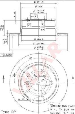 Villar 628.1394 - Гальмівний диск autozip.com.ua