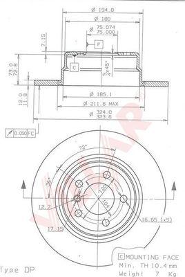 Villar 628.1393 - Гальмівний диск autozip.com.ua