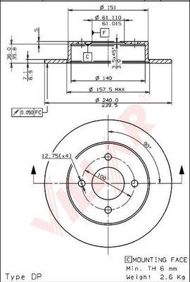 Villar 628.1342 - Гальмівний диск autozip.com.ua