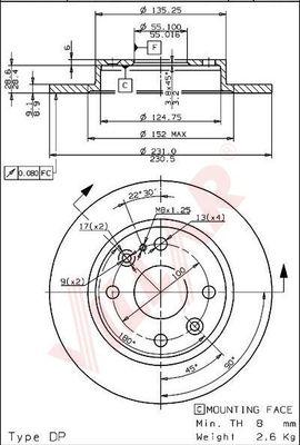 Starline PB 1134 - Гальмівний диск autozip.com.ua