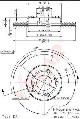 Villar 628.1307 - Гальмівний диск autozip.com.ua