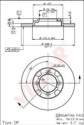 Villar 628.1319 - Гальмівний диск autozip.com.ua