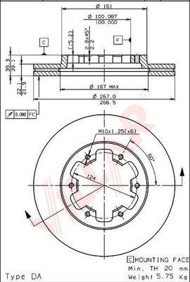 Villar 628.1314 - Гальмівний диск autozip.com.ua