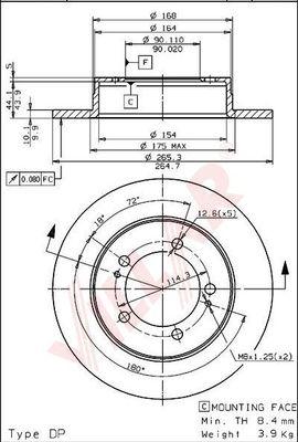 Villar 628.1244 - Гальмівний диск autozip.com.ua