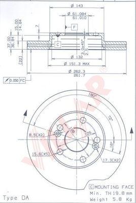 Villar 628.1230 - Гальмівний диск autozip.com.ua