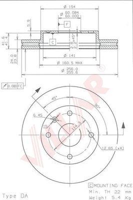 Villar 628.1796 - Гальмівний диск autozip.com.ua