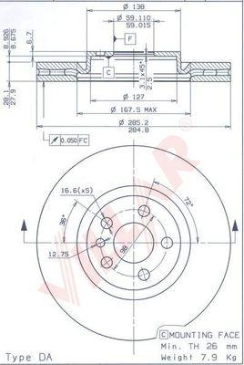 Villar 628.1797 - Гальмівний диск autozip.com.ua