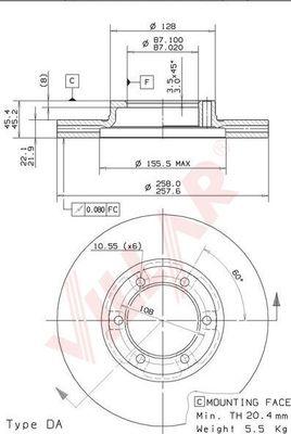 Villar 628.2080 - Гальмівний диск autozip.com.ua