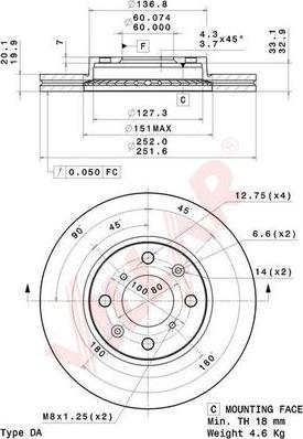 Villar 628.2083 - Гальмівний диск autozip.com.ua