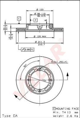 Villar 628.2154 - Гальмівний диск autozip.com.ua