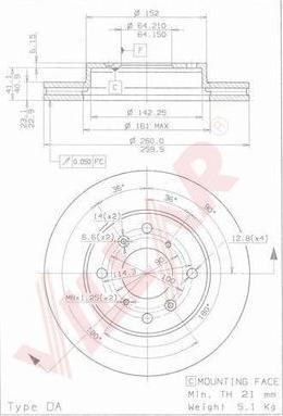 Villar 628.2156 - Гальмівний диск autozip.com.ua