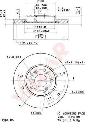 Villar 628.2118 - Гальмівний диск autozip.com.ua