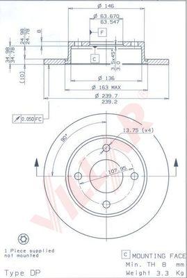 Villar 628.2124 - Гальмівний диск autozip.com.ua