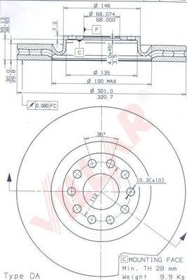 Villar 628.2172 - Гальмівний диск autozip.com.ua