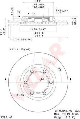 Villar 628.2203 - Гальмівний диск autozip.com.ua