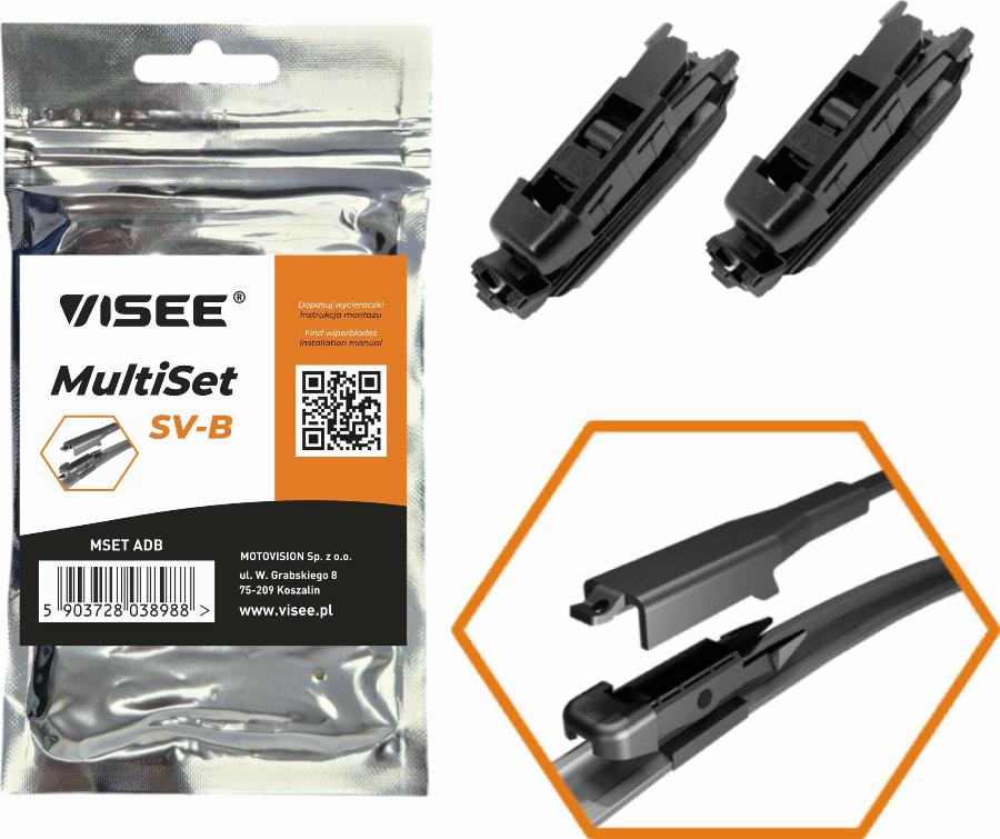 VISEE MSET ADB - Адаптер, щітка склоочисника autozip.com.ua