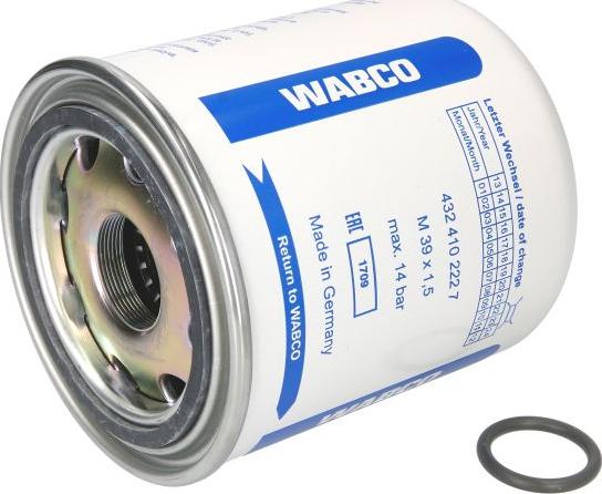 WABCO 432 410 222 7 - Патрон осушувача повітря, пневматична система autozip.com.ua