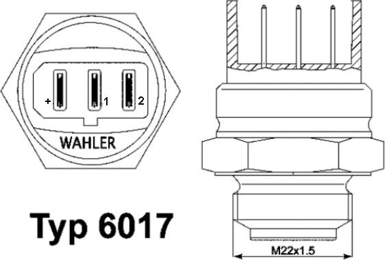 WAHLER 6017.95D - Термовимикач, вентилятор радіатора / кондиціонера autozip.com.ua
