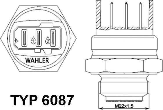WAHLER 6087.87D - Термовимикач, вентилятор радіатора / кондиціонера autozip.com.ua