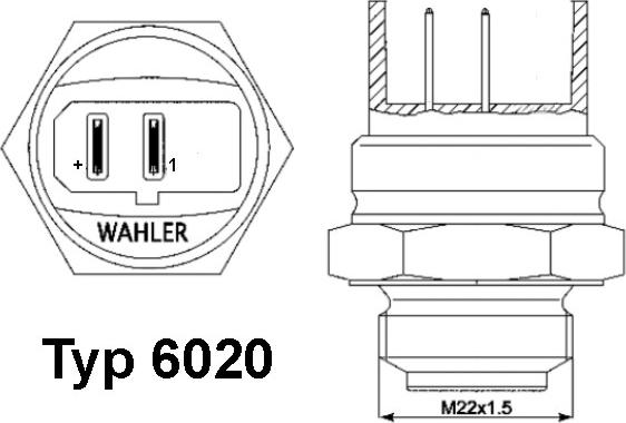 WAHLER 602095D - Термовимикач, вентилятор радіатора / кондиціонера autozip.com.ua