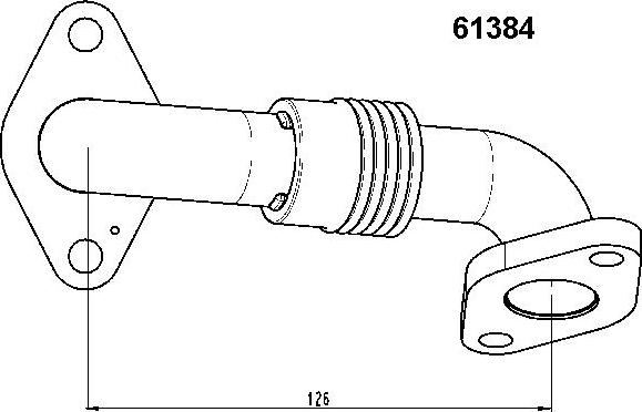 WAHLER 61384D - Трубка, клапан повернення ОГ autozip.com.ua