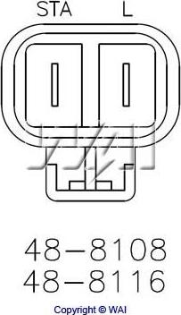 WAI 48-8116 - Регулятор напруги генератора autozip.com.ua