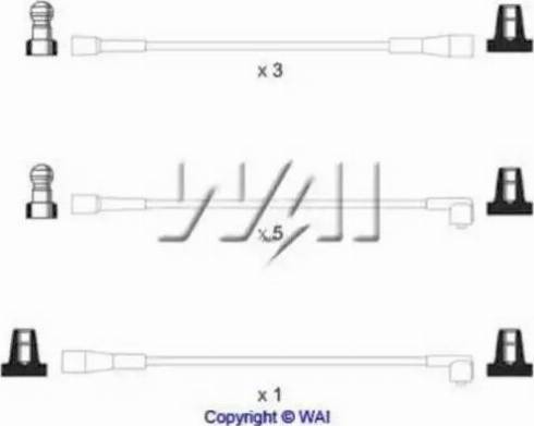 WAI ISL078 - Комплект проводів запалювання autozip.com.ua