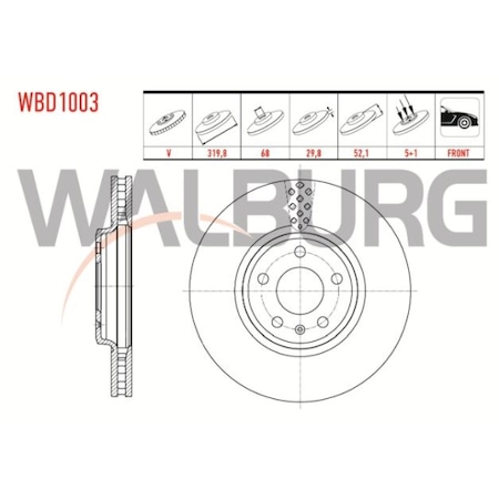 Walburg WBD1003 - Гальмівний диск autozip.com.ua